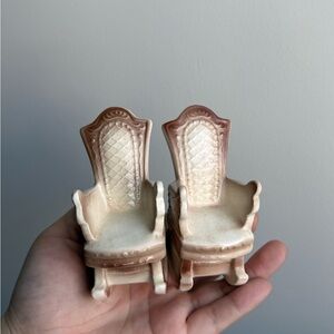 Vintage Bone China Salt and Pepper Shakers Norcrest H557 Rocking Chairs Japan